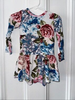 Posh Peanut Hydrangea Long Sleeve bodysuit Dress